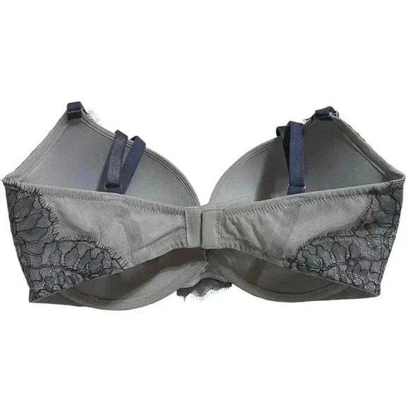 Victoria’s Secret Very Sexy Bra 34DD Grey Lace Push-Up Padded Embellished NWT - Picture 2 of 7